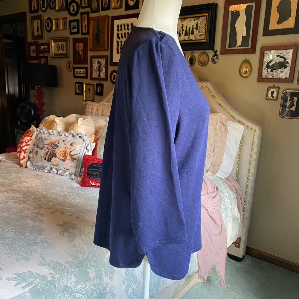 NWT Cathy Daniels Sequin Anchor Boatneck Tee, Petite - Picture 4 of 11